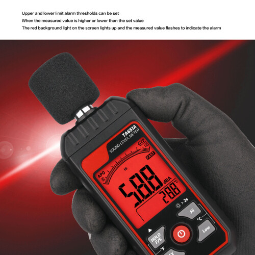 Accurate Noise Meter with Red Light Alert and Backlit LCD Display 2