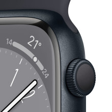 Apple Watch Series 8 (GPS 45mm) Smart watch - Midnight Aluminium Case with Midnight Sport Band - Regular. Fitness Tracker, Blood Oxygen & ECG Apps, - Refurbished