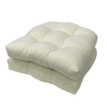 Cushion Set Outdoor Patio Chair Cushions 48x48x10 cm Waterproof Wicker Seat Cushions Thick Garden Cushions Set Of 2 Blanc