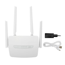 4G LTE CPE WiFi-router med SIM-kortplats, extern antenn, 150 Mbps, stöd för 32 användare, WAN LAN-port, Wifi-hotspot, 100‑240 V EU-kontakt