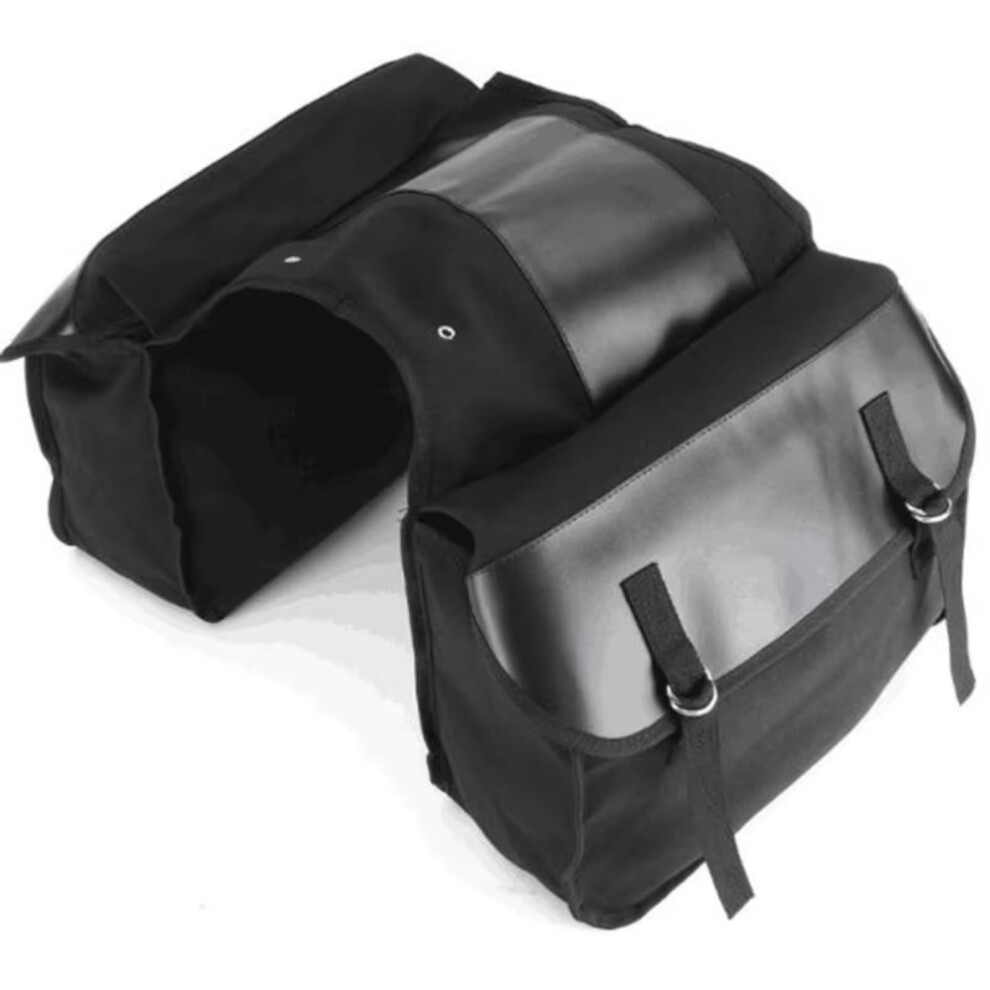 Pannier Bag Ninja 1000 Compatible Motorcycle Saddle Bag Canvas Waterproof Tail Luggage Panniers Black 9084446580419