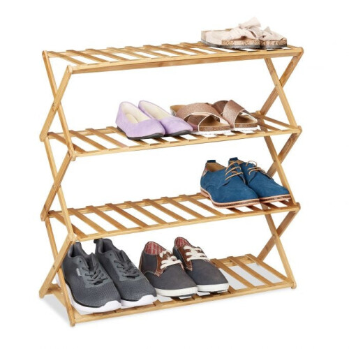 Faltbares Schuhregal aus Bambus