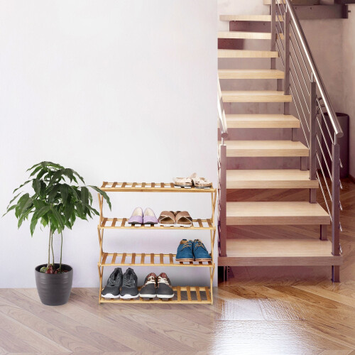 Faltbares Schuhregal aus Bambus 1