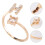 1St Eingelegter Ring Anhänger Ring Mode Finger Schmuck (Golden) 6