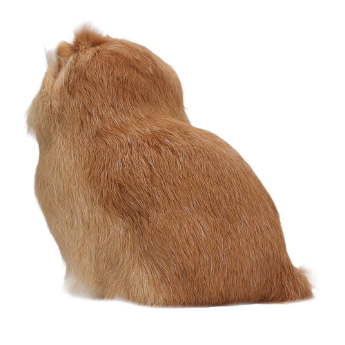 Plüschige Katzenfigur Gelb Dekorationsstatue 2