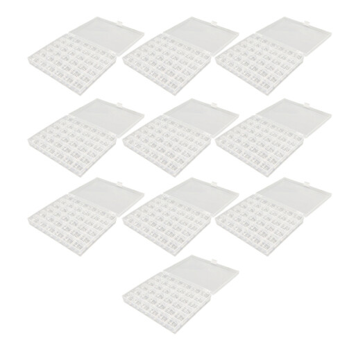 10 Sets Clear Plastic Bobbins for Sewing Machine, Lightweight, 36 Compartments