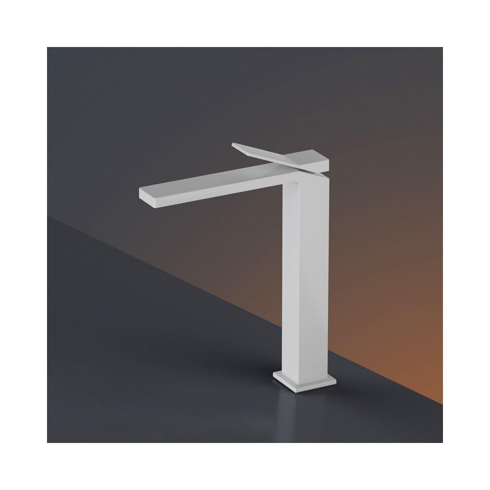 Basin Faucet Deck Mounted Brass Mixer Tap, Cold And Hot Water, Gold Finish, White Tall Spout 9393856583362