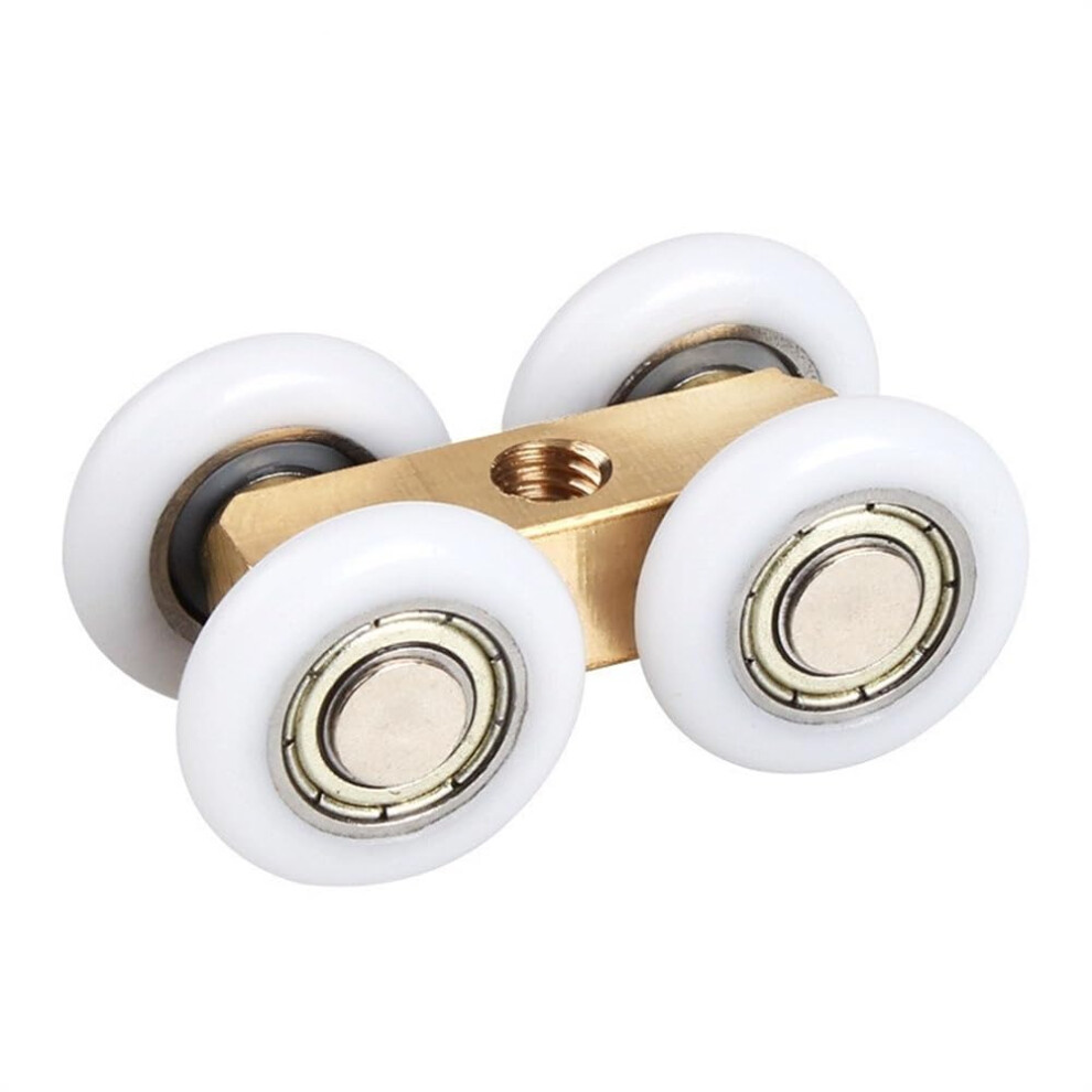 Shower Door Rollers 1 Pcs Copper Four-Wheel Hanging Pulley For Glass Sliding Shower Door Bathroom Door Wheels 9084446581614