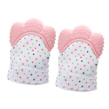 2 Stück Silikon-Beißhandschuh für Babys Pink 7104 cm