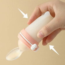 3-in-1 Baby Feeding Bottle Set 3pcs Soft Silicone Teething 5.3x13.2cm Light Orange