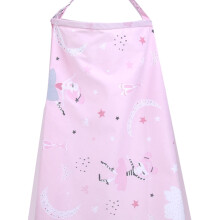Breastfeed Apron Cover, Pink, Cotton Mesh, 80x70cm, Elastic Straps
