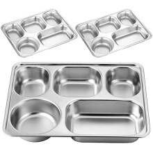 3 Stk. Dinner Tabletts Mit Fächern Fast Food Teller Cafeteria Set