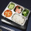 3 Stk. Dinner Tabletts Mit Fächern Fast Food Teller Cafeteria Set 2