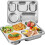 3 Stk. Dinner Tabletts Mit Fächern Fast Food Teller Cafeteria Set 3