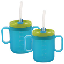 2 szt. czajniki 250 ml z rurką seniorów, niebieskie, ze skalą