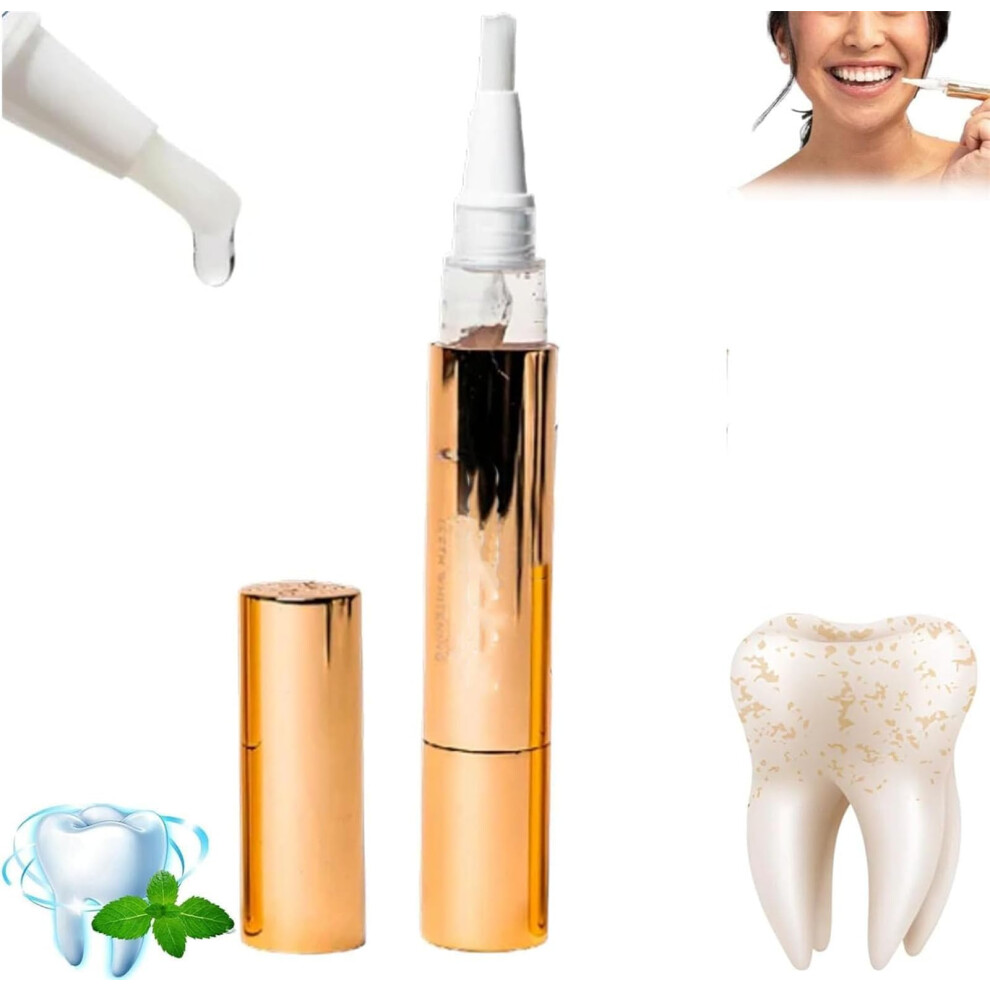 Teeth Whitening Serum Pen Portable, Travel-Size At-Home Teeth Brightening Pen for Yellowing Reduction and Stain Removal