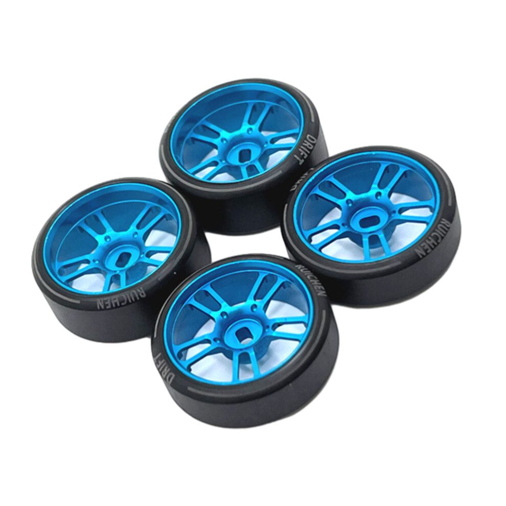 (sky blue) Aluminum Alloy 1/28 Wheel Rims Tyre RC Upgrade Part 4pieces Durable Rc-image-OPC-PMDWNVP-NEW