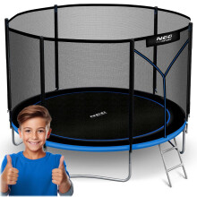 8ft/252cm Gartentrampolin mit Außennetz und Leiter Neo-Sport