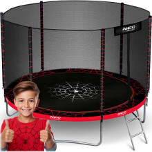 8ft/252cm Gartentrampolin mit Außennetz und Leiter Neo-Sport