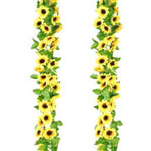 6 2,3 M Hängende Rattan Sonnenblumen Liane Künstliches Grün