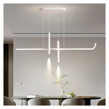 Modern Simple Long Strip Chandeliers With Spotlights LED Pendant Lights 120 Cm Bianco Dining Room Lamp