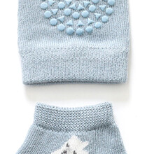 Baby Baumwoll-Knieschoner-Socken-Set für 0-3 Jahre, Blau, M (1-2 Jahre)