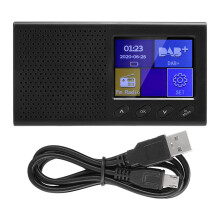 Bärbar DAB FM-radio med Bluetooth och MP3-spelare, LCD-färgskärm