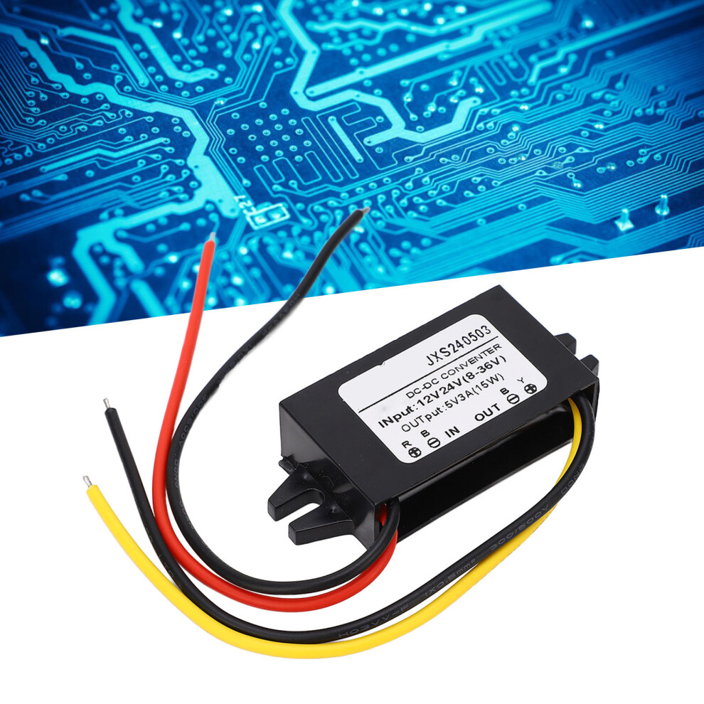 High Efficiency Dc Buck Module 12V 24V To 5V 3A Ip67 Waterproof 6951354287675