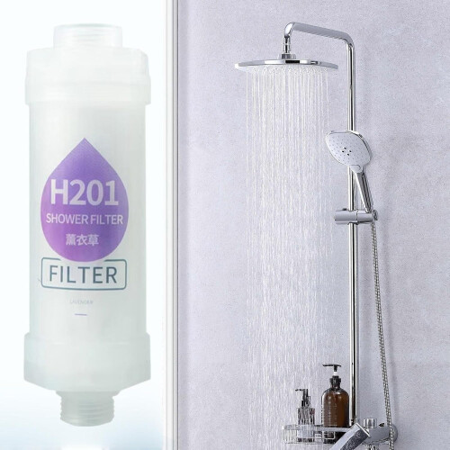 Premium Shower Head Filter Universal Fit Lavender Scent Improved Water Quality 2