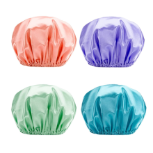 Shower Cap, 4 Pack Shower Caps For Women, Double Waterproof Layers Shower Cap, Reusable Hair Caps For Women Hair Protection