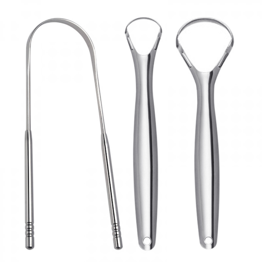 3 PCS Metal Tongue Scraper, Tongue Scrapers for Adults, Stainless Steel Tounge Scrappers, Tounge Scraper, Portable Tongue Scrappers