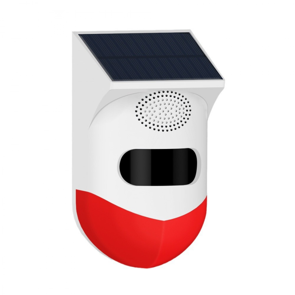 Solar Strobe Alarm Light With Motion Sensor Siren Outdoor Alarm Siren With Remote Controller 6485316517611