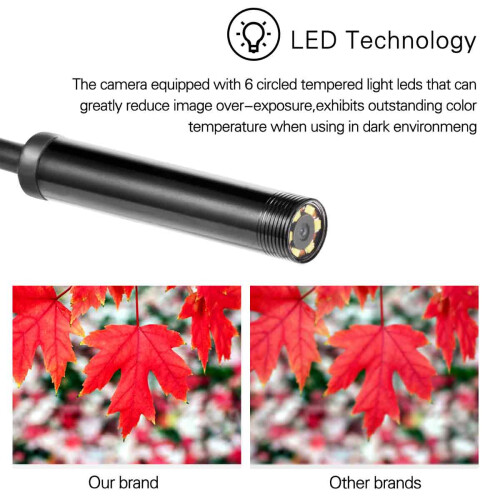 7mm2M Mobiele Telefoon Endoscoop Inspectiecamera6LED Micro HD Waterdichte Camera voor Android 2
