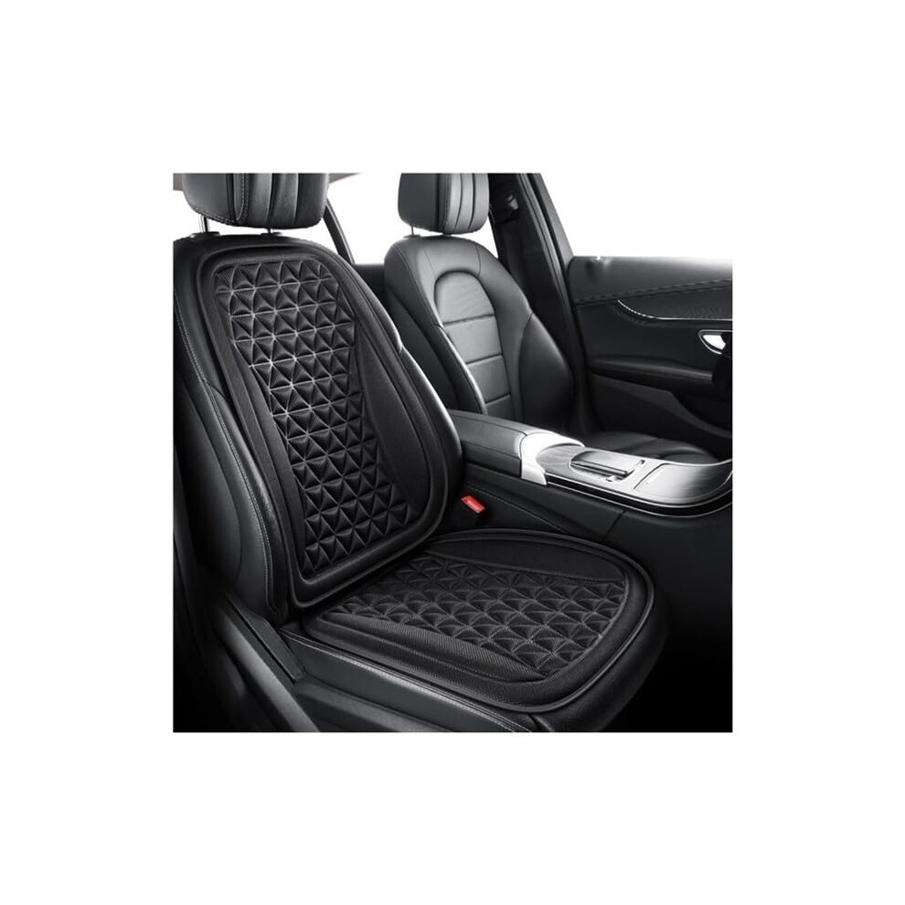 Breathable Fabric Car Seat Cover Universal Auto Chair Cushion With Triangular Buttocks Massage Black 9016109609533