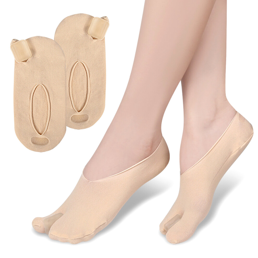 Women Hallux Valgus Socks Soft Elastic Breathable Bunion Corrector Skin Shade