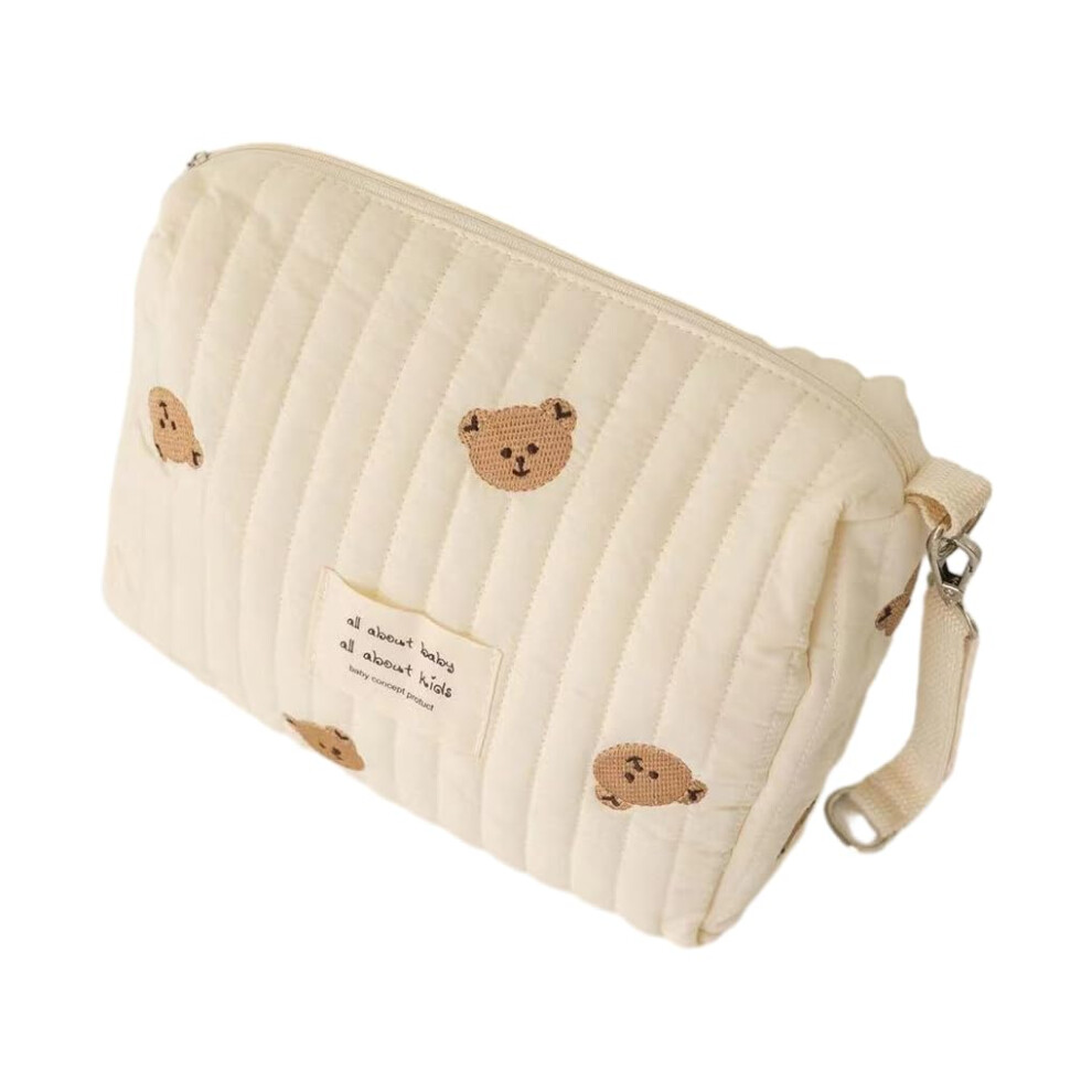 Baby Change Organizer Bags Cotton Stroller Organizer Diaper Bag Bear Pattern Easy To Install