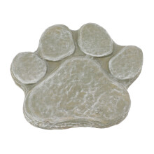 Dog Pawprint Memorial Stone Resin Outdoor Garden Decor 15.5x17.5cm