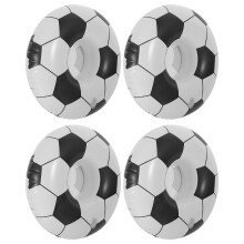 4 aufblasbare Trinkhalter Fußball Bierfilze Strandparty Gastgeschenke
