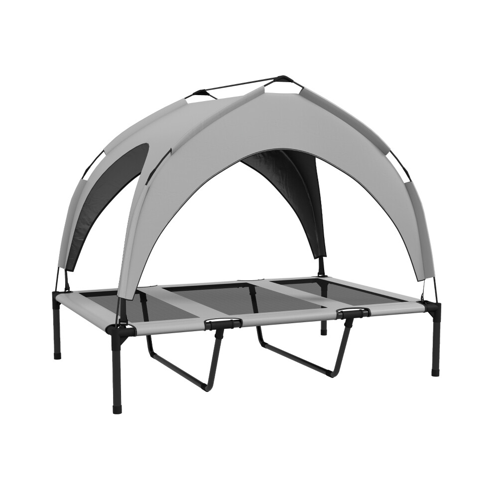 Large Dog Cooling Raised Bed with Washable Mesh - Breathable Durable Frame 106x76x94cm Light Grey Color-image-OPC-PMDX6Y9-NEW