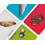 Joseph Joseph Joseph Joseph Folio 4-Piece Multi Colour coded Cutting Board Set Slimline case for organized Kitchen storage Silver 4
