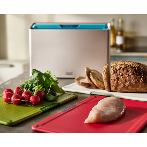 Joseph Joseph Joseph Joseph Folio 4-Piece Multi Colour coded Cutting Board Set Slimline case for organized Kitchen storage Silver 2
