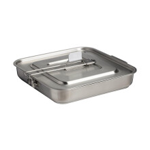 Stanley Wildfare Pro 5-teiliges Edelstahl-Quadratpfannen-Set | 10 Zoll Bratpfanne mit Klappgriff | Schneidebrett und Spatel