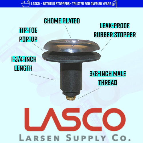 LASCO 03-4823 Bouchon de crpine de style  ajustement rapide pour baignoire chrom 1