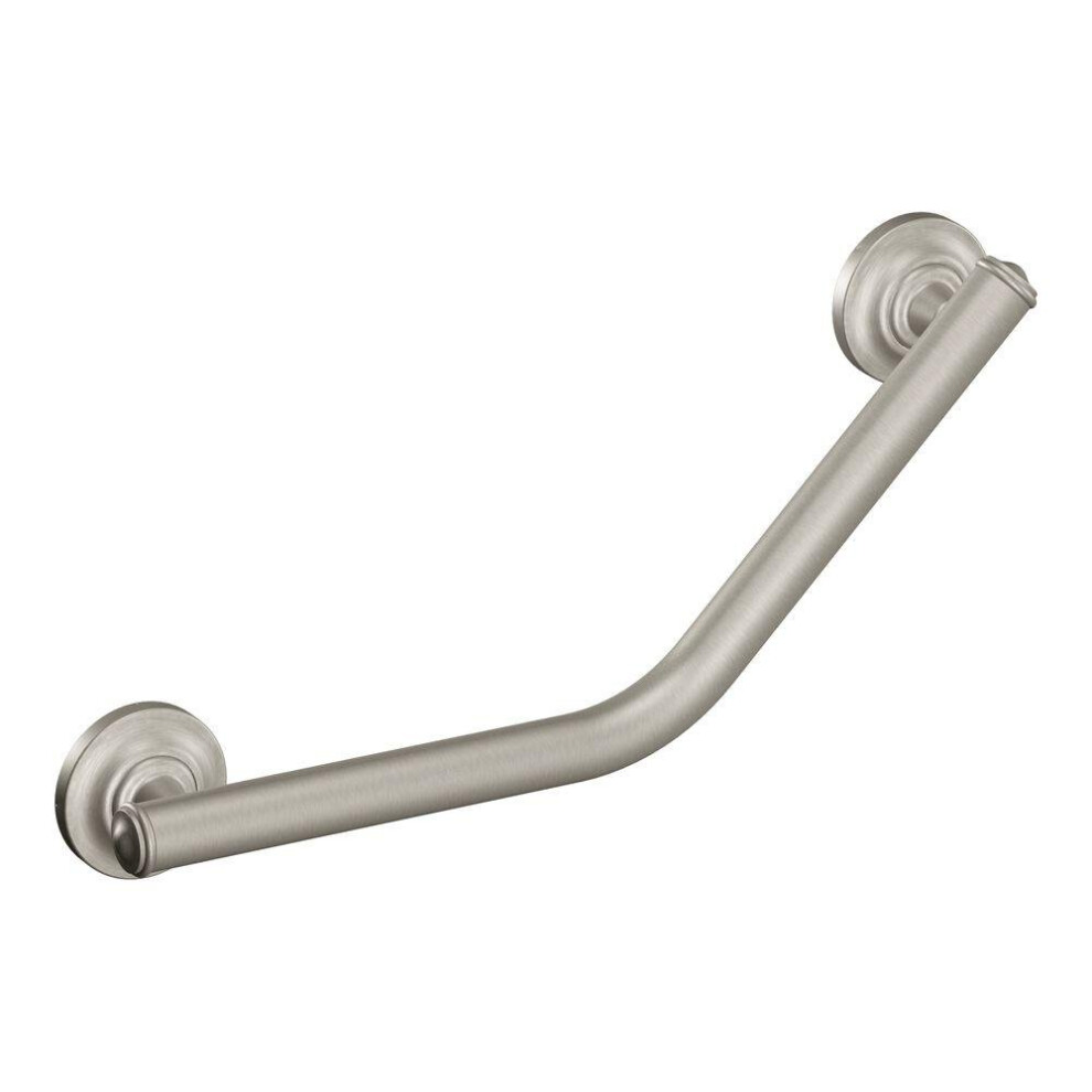 Moen Brushed Nickel Bathroom Safety 16-Inch Stainless Steel Angled Shower Grab Bar For Handicapped Or Elderly Ra8716d1gbn