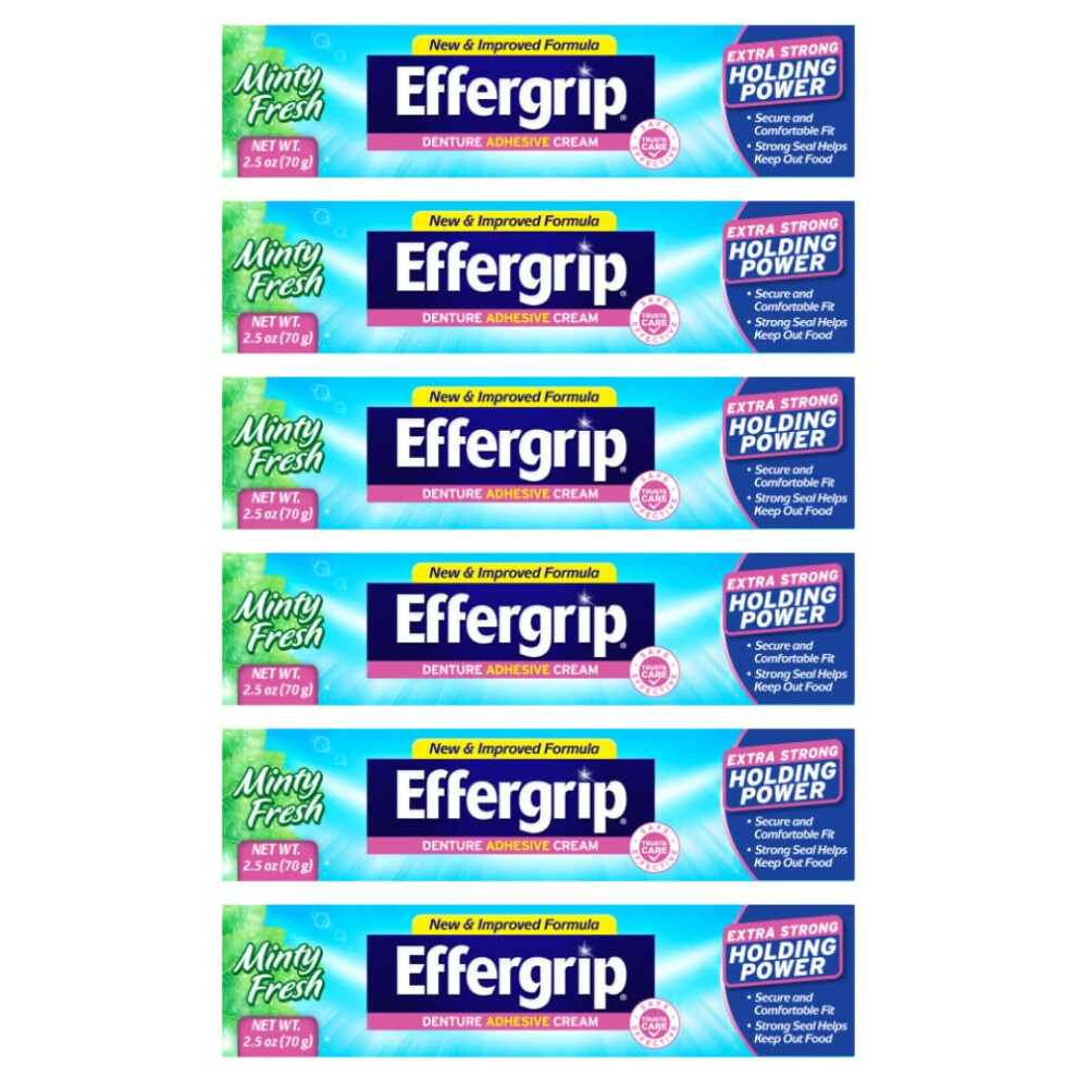 Effergrip Cream Denture Adhesive Extra Strong Holding Power 2.5 Oz.