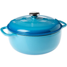 Lodge 6 Quart ge?mailleerde gietijzeren braadpan met deksel - dubbele handgrepen - ovenbestendig tot 500? Voor op het fornuis - Gebruik om te mar