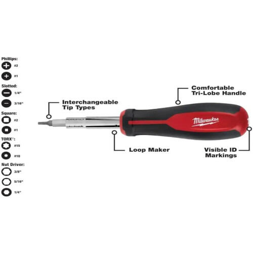 Milwaukee Milwaukee 11-in-1 Πολυεργαλείο Κατσαβίδι με Τετράγωνα Bits και 13-in-1 Κατσαβίδι 2