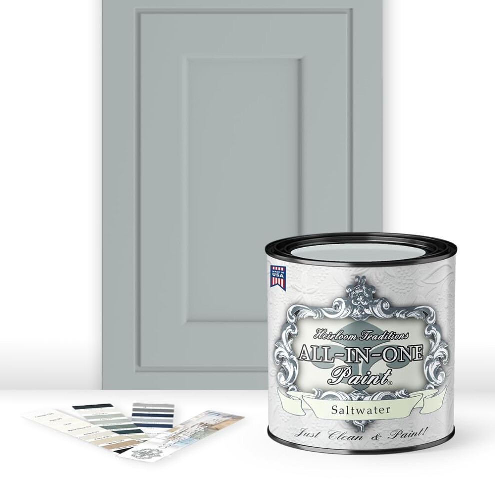 All-In-One Paint Durable Cabinet And Furniture Paint. Built In Primer And Top Coat No Sanding Needed. Includes Our 30 Featured Color Card - Saltwat 657467540442