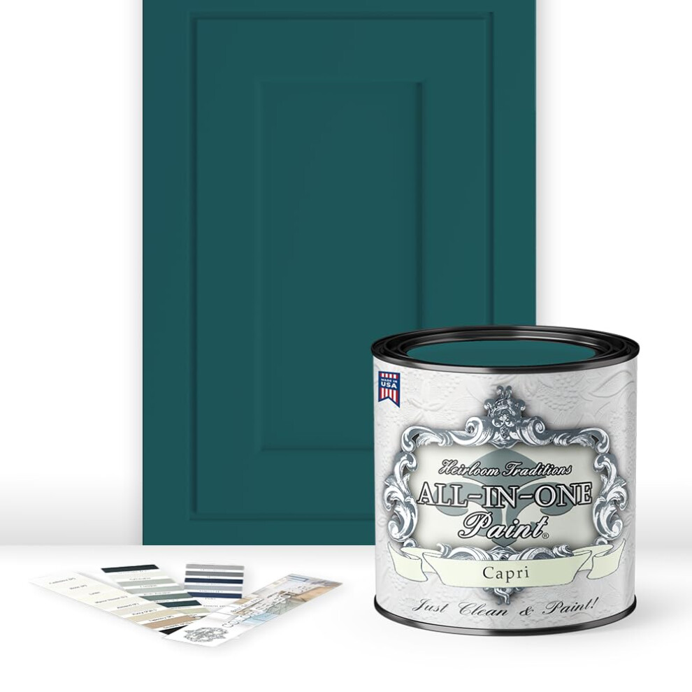 All-In-One Paint Durable Cabinet And Furniture Paint. Built In Primer And Top Coat No Sanding Needed. Includes Our 30 Featured Color Card - Capri 682962386028