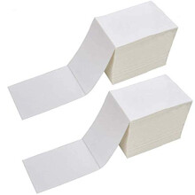 Fanfold 4 x 6 Etichette per spedizione termica diretta con perforazioni 2000 etichette 1000 etichette/pila Etichette postali bianche adesive perm